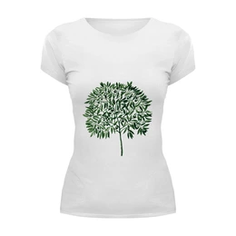 Заказать женскую футболку в Москве. Футболка базовая оливковое дерево от okonit - готовые дизайны и нанесение принтов.