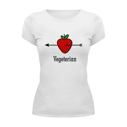 Заказать женскую футболку в Москве. Футболка базовая Vegeterian от catification - готовые дизайны и нанесение принтов.