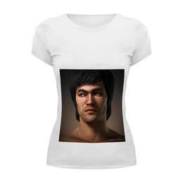 Заказать женскую футболку в Москве. Футболка базовая брюс ли от niggalay - готовые дизайны и нанесение принтов.