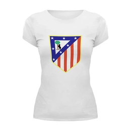 Заказать женскую футболку в Москве. Футболка базовая Atletico Madrid от THE_NISE  - готовые дизайны и нанесение принтов.