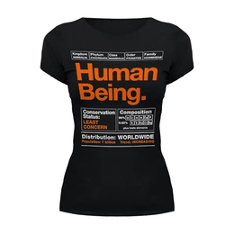 Заказать женскую футболку в Москве. Футболка базовая Human Being от geekbox - готовые дизайны и нанесение принтов.