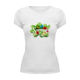 Заказать женскую футболку в Москве. Футболка базовая Summer от THE_NISE  - готовые дизайны и нанесение принтов.