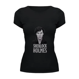 Заказать женскую футболку в Москве. Футболка базовая Sherlock Holmes от cherdantcev - готовые дизайны и нанесение принтов.