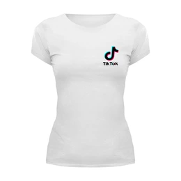 Заказать женскую футболку в Москве. Футболка базовая TikTok  от DESIGNER   - готовые дизайны и нанесение принтов.