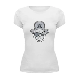 Заказать женскую футболку в Москве. Футболка базовая Пират от THE_NISE  - готовые дизайны и нанесение принтов.