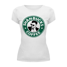Заказать женскую футболку в Москве. Футболка базовая Shanbucks Coffee от prettydisaster - готовые дизайны и нанесение принтов.
