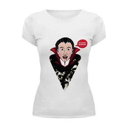 Заказать женскую футболку в Москве. Футболка базовая Dracula от josephina_ogrizkina - готовые дизайны и нанесение принтов.