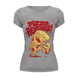 Заказать женскую футболку в Москве. Футболка базовая Pizza Revenge от Leichenwagen - готовые дизайны и нанесение принтов.