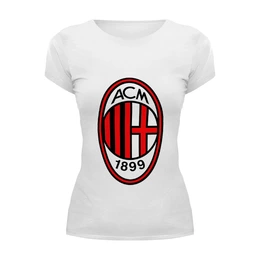 Заказать женскую футболку в Москве. Футболка базовая AC Milan от YellowCloverShop - готовые дизайны и нанесение принтов.