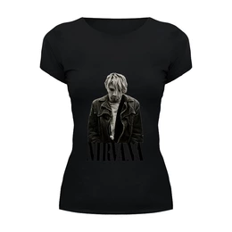 Заказать женскую футболку в Москве. Футболка базовая Nirvana Kurt Cobain  от rancid - готовые дизайны и нанесение принтов.