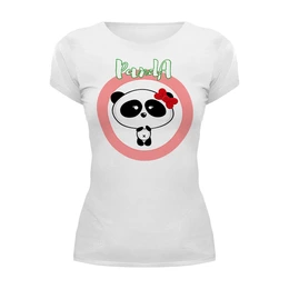 Заказать женскую футболку в Москве. Футболка базовая Panda от Никита Коледенков - готовые дизайны и нанесение принтов.