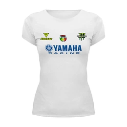 Заказать женскую футболку в Москве. Футболка базовая Yamaha Racing от Illson Pride - готовые дизайны и нанесение принтов.