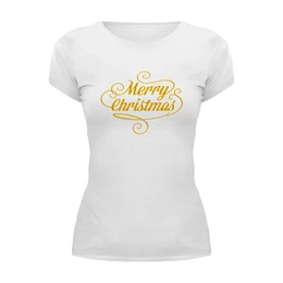 Заказать женскую футболку в Москве. Футболка базовая Merry Christmas от THE_NISE  - готовые дизайны и нанесение принтов.