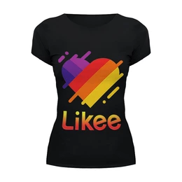 Заказать женскую футболку в Москве. Футболка базовая Likee (LIKE Video) от weeert - готовые дизайны и нанесение принтов.