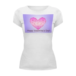 Заказать женскую футболку в Москве. Футболка базовая  Low Poly Heart  от natulia_hatulia@yahoo.com - готовые дизайны и нанесение принтов.