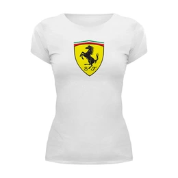 Заказать женскую футболку в Москве. Футболка базовая Ferrari  от DESIGNER   - готовые дизайны и нанесение принтов.