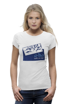 Заказать женскую футболку в Москве. Футболка базовая a-ha / Take On Me от OEX design - готовые дизайны и нанесение принтов.