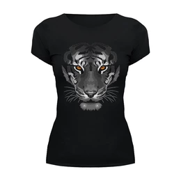 Заказать женскую футболку в Москве. Футболка базовая Белый тигр от ISliM - готовые дизайны и нанесение принтов.