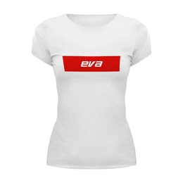 Заказать женскую футболку в Москве. Футболка базовая Имя Eva от THE_NISE  - готовые дизайны и нанесение принтов.