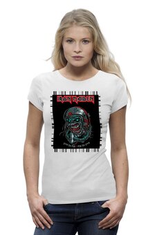 Заказать женскую футболку в Москве. Футболка базовая Iron Maiden от Leichenwagen - готовые дизайны и нанесение принтов.