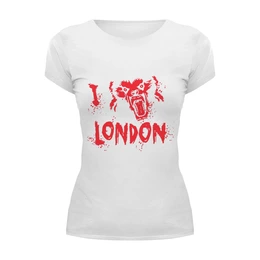 Заказать женскую футболку в Москве. Футболка базовая I love London  от ПРИНТЫ ПЕЧАТЬ  - готовые дизайны и нанесение принтов.