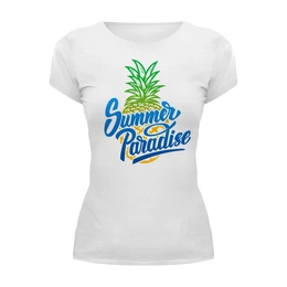 Заказать женскую футболку в Москве. Футболка базовая Summer Paradise от balden - готовые дизайны и нанесение принтов.