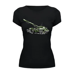 Заказать женскую футболку в Москве. Футболка базовая Т-72 (танк) от printik - готовые дизайны и нанесение принтов.