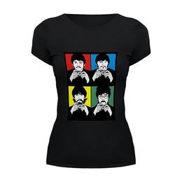 Заказать женскую футболку в Москве. Футболка базовая Beatles от Виктор Гришин - готовые дизайны и нанесение принтов.