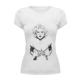 Заказать женскую футболку в Москве. Футболка базовая Мадонна от CoolDesign - готовые дизайны и нанесение принтов.