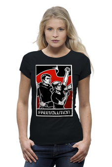 Заказать женскую футболку в Москве. Футболка базовая Freevolution от ramzan - готовые дизайны и нанесение принтов.
