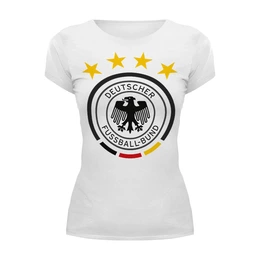 Заказать женскую футболку в Москве. Футболка базовая  Сборная Германии от geekbox - готовые дизайны и нанесение принтов.