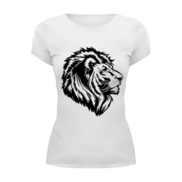 Заказать женскую футболку в Москве. Футболка базовая proud lion  от Alex Skorobogatov - готовые дизайны и нанесение принтов.