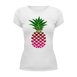 Заказать женскую футболку в Москве. Футболка базовая Pineapple♥LOVE от balden - готовые дизайны и нанесение принтов.