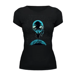 Заказать женскую футболку в Москве. Футболка базовая UFO Design от balden - готовые дизайны и нанесение принтов.