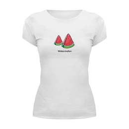 Заказать женскую футболку в Москве. Футболка базовая Watermelon — арбуз от mironcrig@gmail.com - готовые дизайны и нанесение принтов.