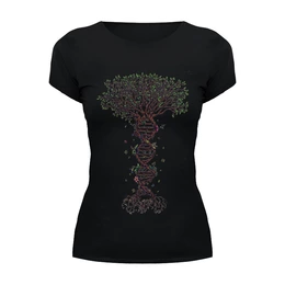 Заказать женскую футболку в Москве. Футболка базовая DNA Tree / Древо ДНК от crash - готовые дизайны и нанесение принтов.