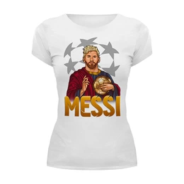 Заказать женскую футболку в Москве. Футболка базовая ✇Лионель Месси✇ от balden - готовые дизайны и нанесение принтов.