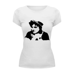 Заказать женскую футболку в Москве. Футболка базовая Чарли Чаплин от vphone - готовые дизайны и нанесение принтов.