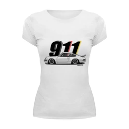 Заказать женскую футболку в Москве. Футболка базовая Porsche Carrera 911 от s.podosenov@mail.ru - готовые дизайны и нанесение принтов.