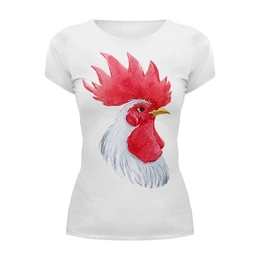 Заказать женскую футболку в Москве. Футболка базовая Mr. White Rooster от vphone - готовые дизайны и нанесение принтов.