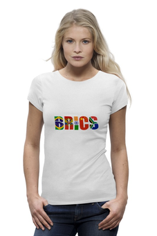Заказать женскую футболку в Москве. Футболка базовая BRICS - БРИКС от trend - готовые дизайны и нанесение принтов.