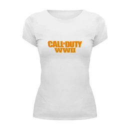 Заказать женскую футболку в Москве. Футболка базовая Call of Duty WW2 от THE_NISE  - готовые дизайны и нанесение принтов.