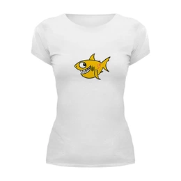 Заказать женскую футболку в Москве. Футболка базовая Как акула от Natalia Golyshkina - готовые дизайны и нанесение принтов.