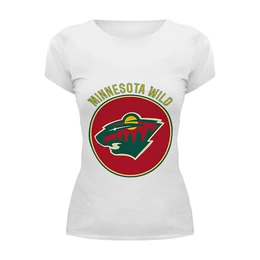 Заказать женскую футболку в Москве. Футболка базовая minnesota wild от kspsshop - готовые дизайны и нанесение принтов.