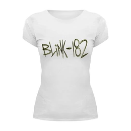 Заказать женскую футболку в Москве. Футболка базовая blink-182 yellow logo от slider - готовые дизайны и нанесение принтов.