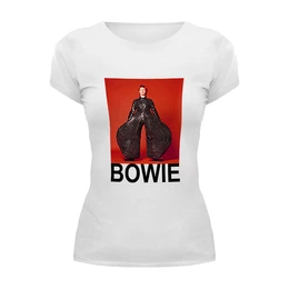 Заказать женскую футболку в Москве. Футболка базовая David Bowie от cherdantcev - готовые дизайны и нанесение принтов.