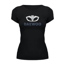 Заказать женскую футболку в Москве. Футболка базовая DAEWOO от DESIGNER   - готовые дизайны и нанесение принтов.