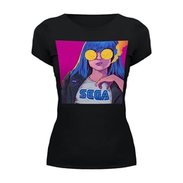 Заказать женскую футболку в Москве. Футболка базовая Sega on t-shirt от Никита Коледенков - готовые дизайны и нанесение принтов.