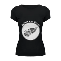 Заказать женскую футболку в Москве. Футболка базовая Detroit Red Wings от kspsshop - готовые дизайны и нанесение принтов.