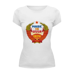 Заказать женскую футболку в Москве. Футболка базовая CCCР 1974 от Djimas Leonki - готовые дизайны и нанесение принтов.
